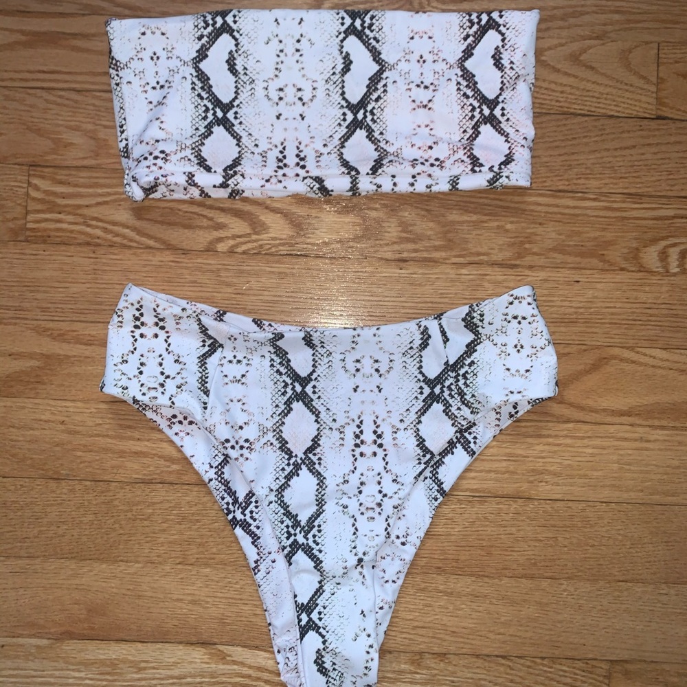 High Waisted Snakeskin Bikini (NEVER WORN)
